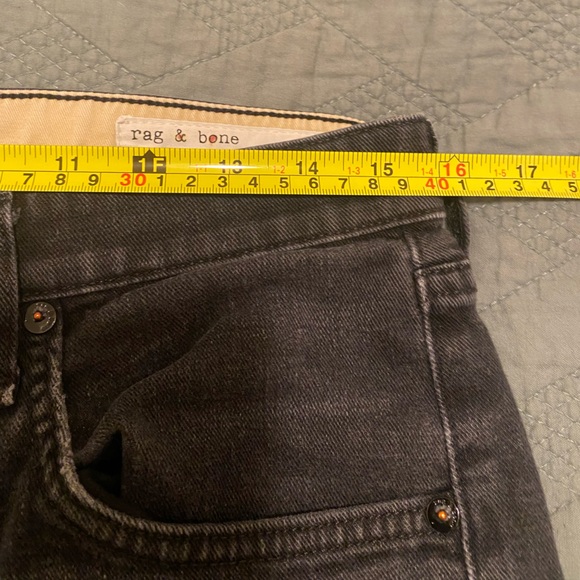 Rag & Bone Maya High Rise Ankle Slim Faded Black 31 - Picture 7 of 8